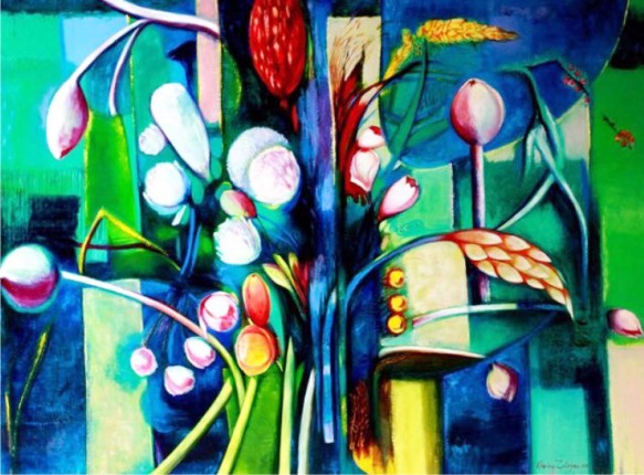 Mariné Zuloyan, Peintures - Les Fleurs, NOUVELLES BOURGEONS