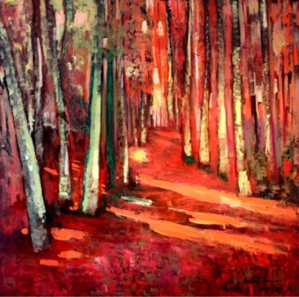 Mariné Zuloyan, Peintures - Les forêts, LA FORÊT ROUGE