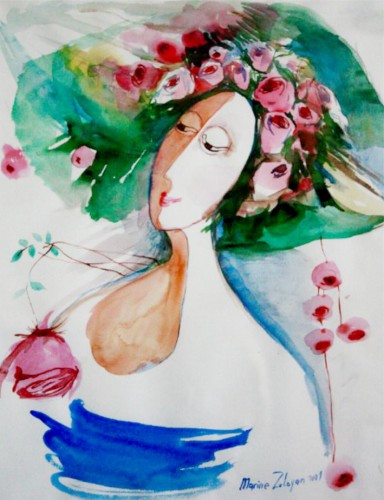 Marine Zuloyan, Watercolors, ROSA