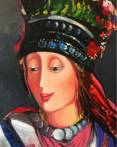 Marine Zuloyan, Paintings - Women, LADY WITH A HEADDRESS