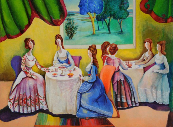 Marine Zuloyan, Paintings - Women, TEA TIME